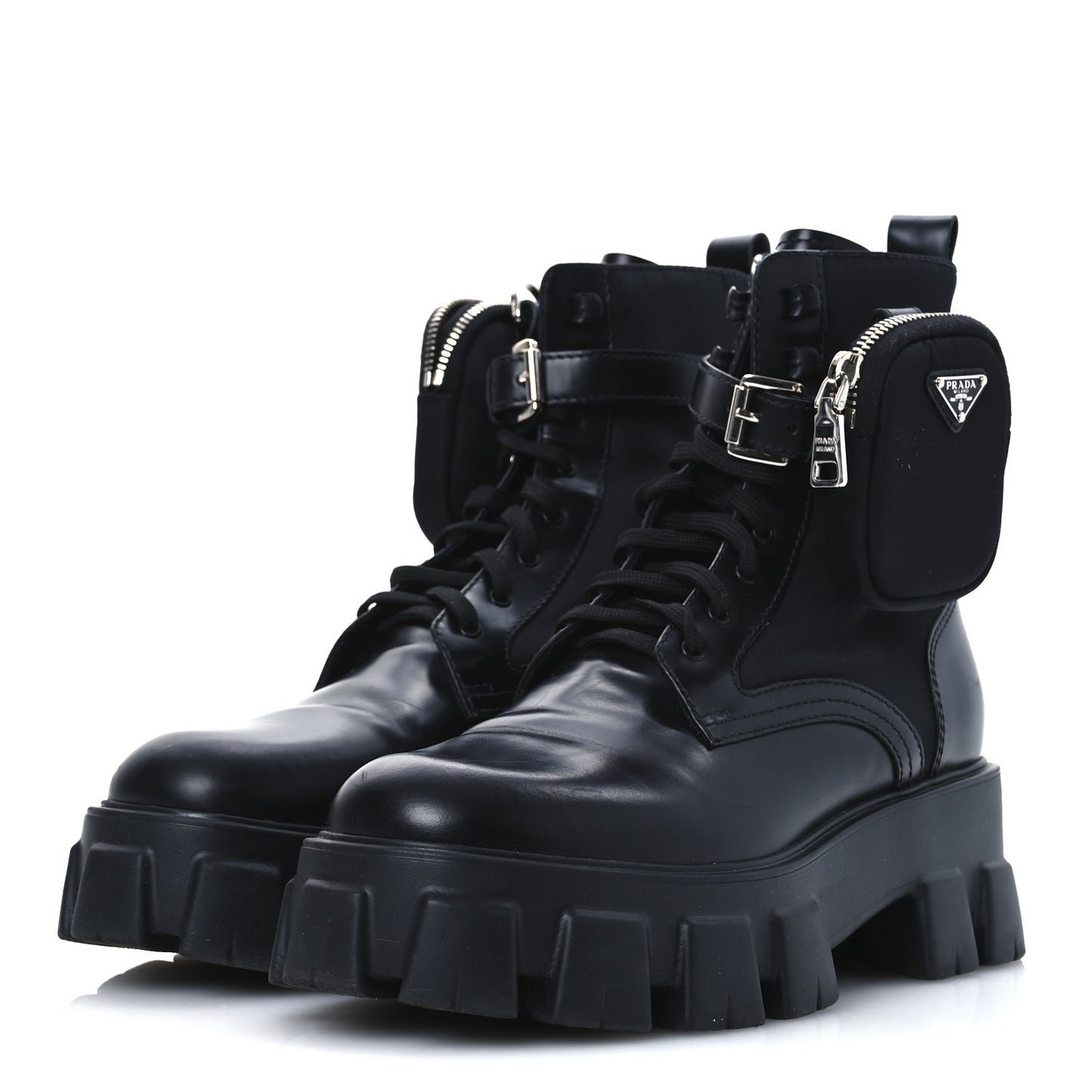 Spazzolato Rois Re-Nylon Metal Triangle Logo Monolith Pouch Pocket 55mm Boots 41 Black