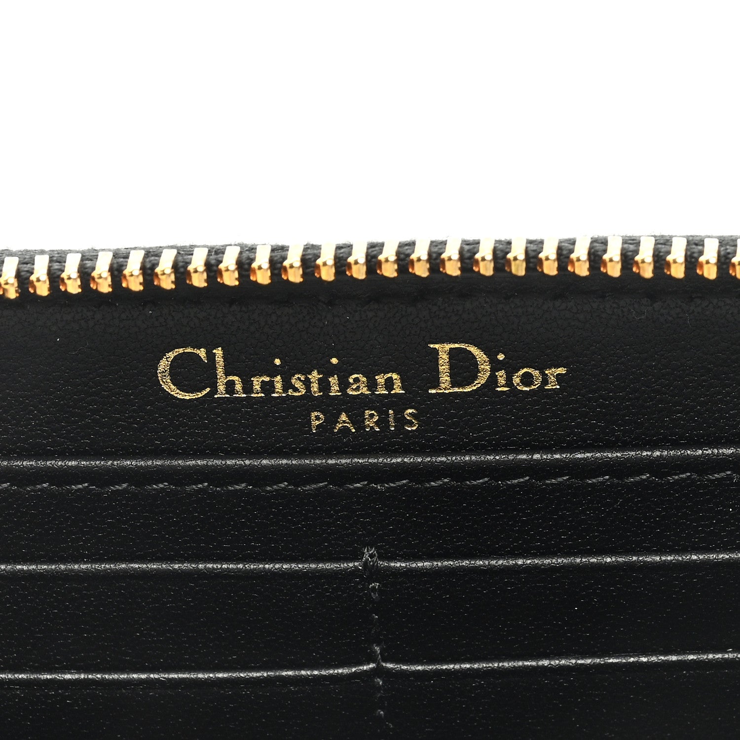 Christian Dior Grained Calfskin Supple Cannage Caro Zip Wallet Black 6 of 6
