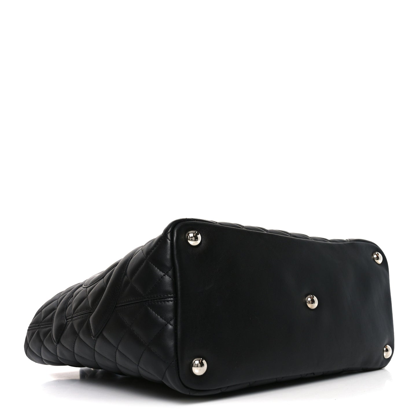 Calfskin Quilted Large Cambon Tote Black