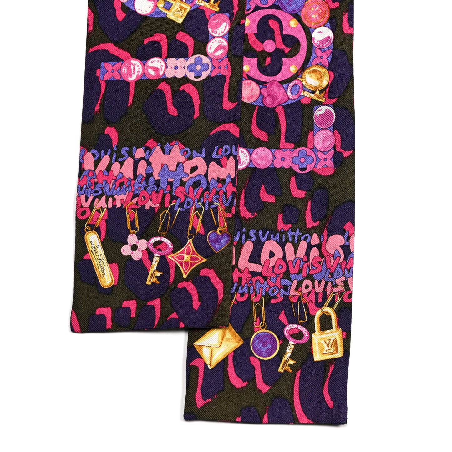 Silk Leopard Charms Bandeau Fuchsia
