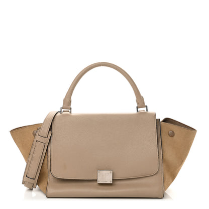 Celine Drummed Calfskin Suede Small Trapeze Dune 1 of 15