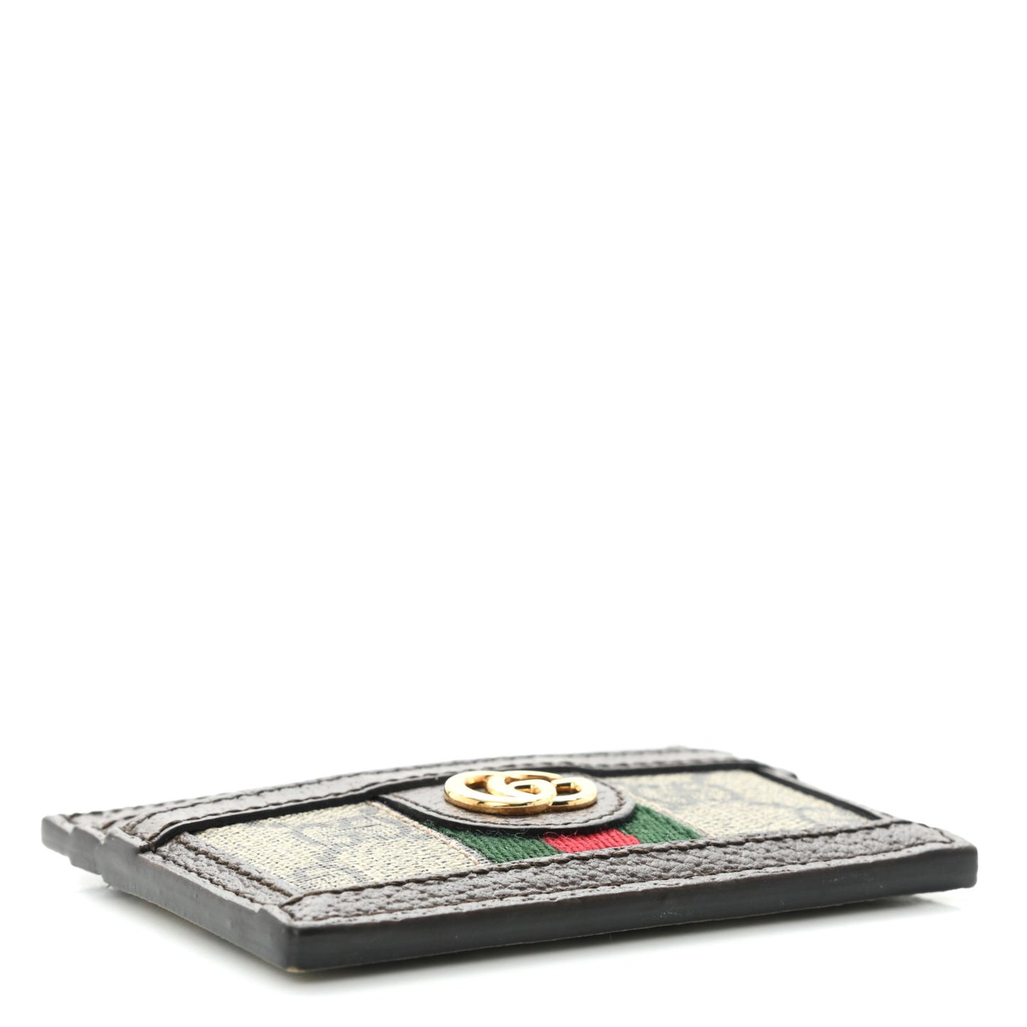 GG Supreme Monogram Ophidia Card Holder Brown