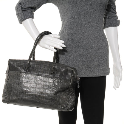 Nancy Gonzalez Crocodile Satchel Grey 2 of 8