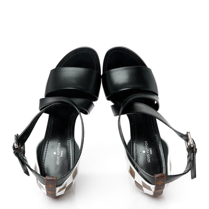 Louis Vuitton Calfskin Monogram Damier Tressage Matchmake Cross Sandals 38 2 of 9