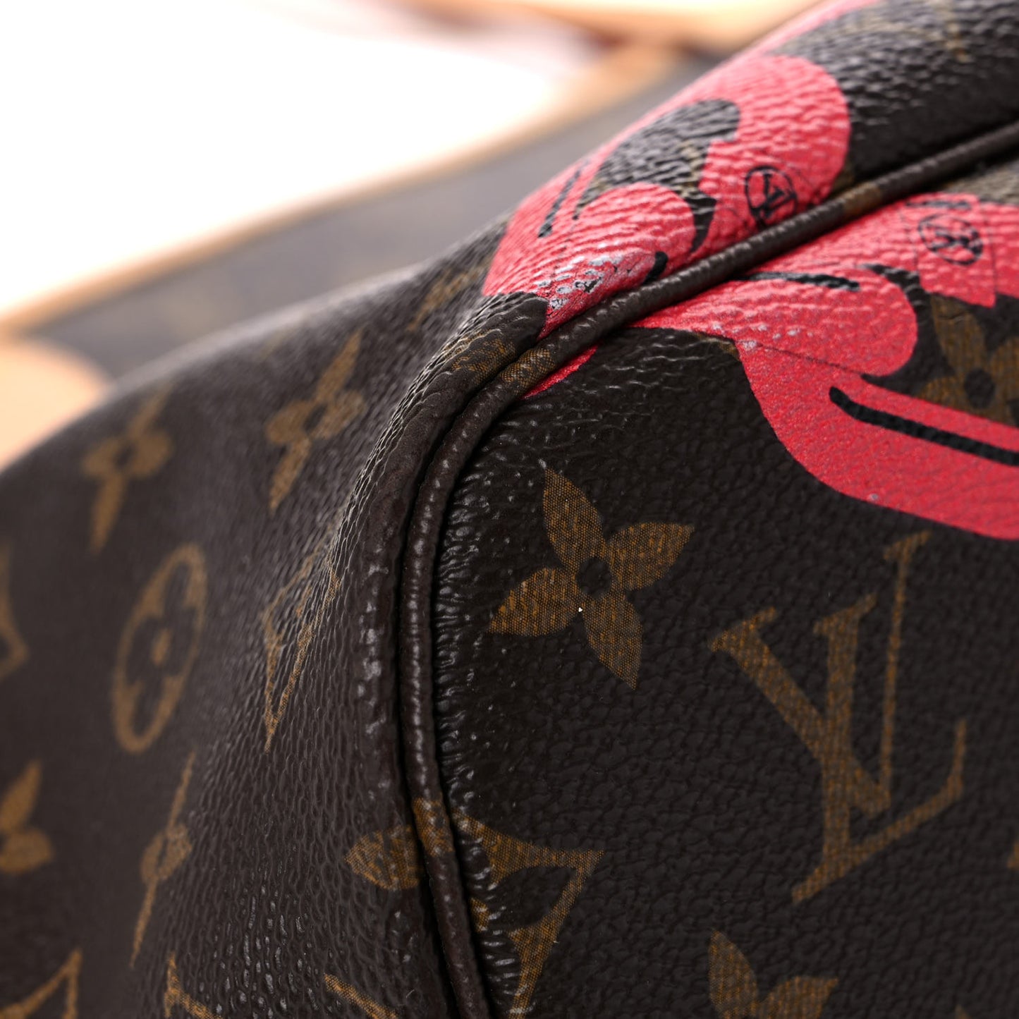 Monogram Bay Neverfull MM Rose Ballerine Poppy