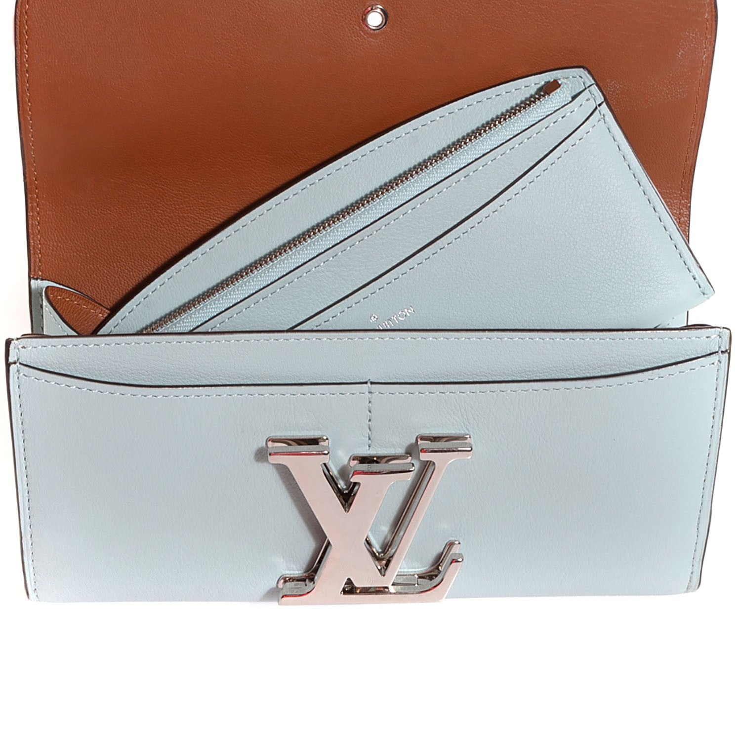 Louis Vuitton Veau Soie Vivienne LV Long Wallet Azur 6 of 9
