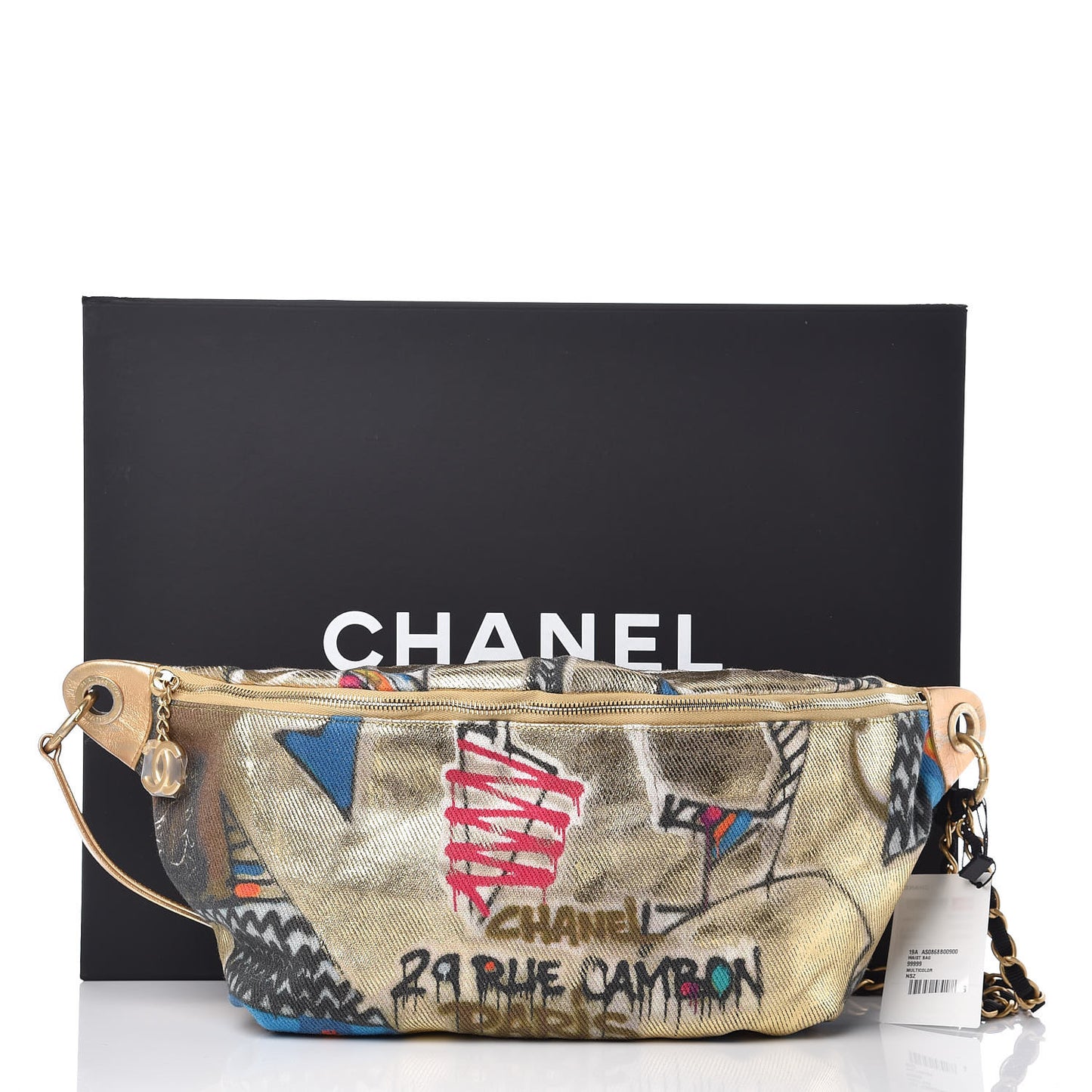 Graffiti Printed Canvas Street Spirit Waist Belt Bag Multicolor
