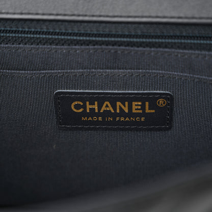 Chanel Calfskin Chevron Quilted Small Statement Flap Navy Blue 6 of 13