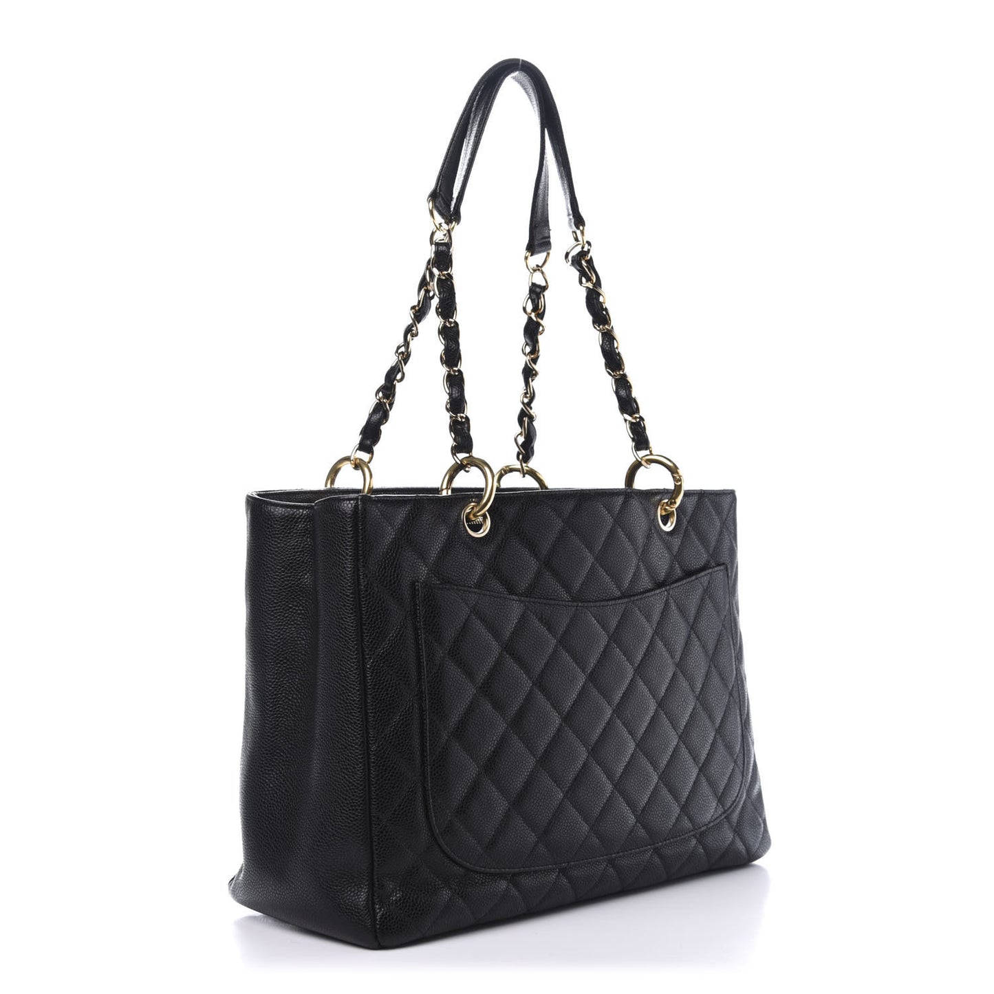 Caviar Quilted Grand Shopping Tote GST Black