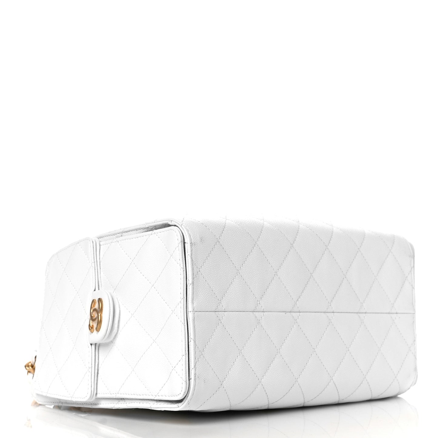 Caviar Quilted Small Chanel 25 Handbag White
