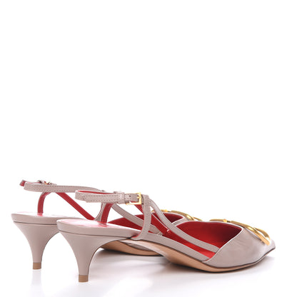 Valentino Garavani Calfskin Vlogo Slingback 40mm Pumps 38 Poudre 4 of 8