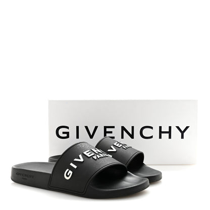 Givenchy Rubber Logo Pool Slide Sandals 41 Black 15 of 16