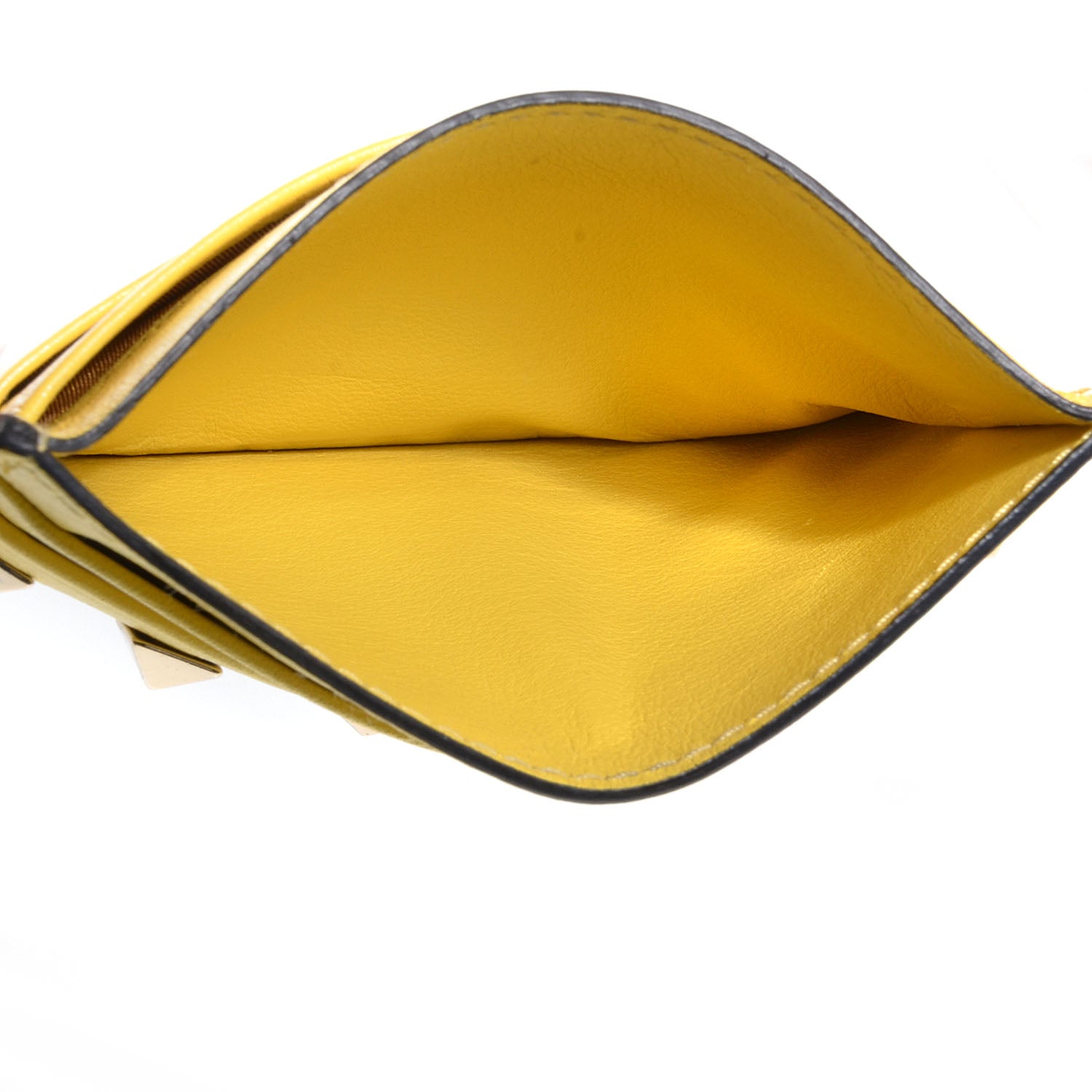 Valentino Garavani Vitello Rockstud Card Holder Naples Yellow 7 of 17