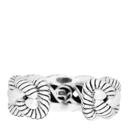 David Yurman Stainless Steel Sterling Silver Woven Cable Cuff Bracelet 3 of 4