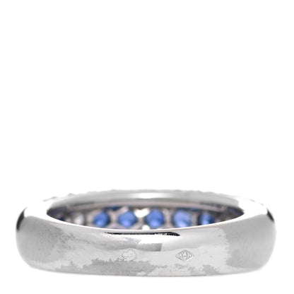 Cartier 18K White Gold Diamond Sapphire 6mm Mimi Ring 53 6.5 3 of 4