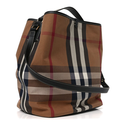 Burberry Giant Check Canvas Calfskin Ashby Bucket Bag Birch Brown 2 of 8