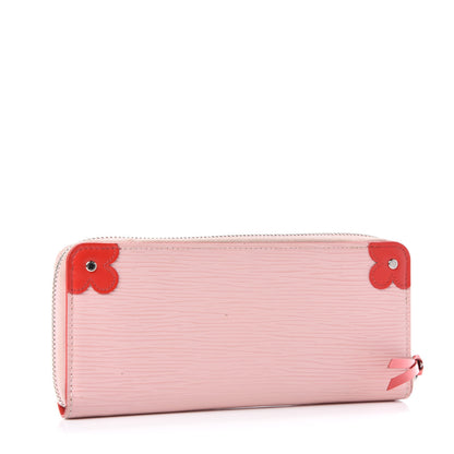 Louis Vuitton Epi Blooming Corners Clemence Wallet Rose Ballerine Coquelicot 3 of 7