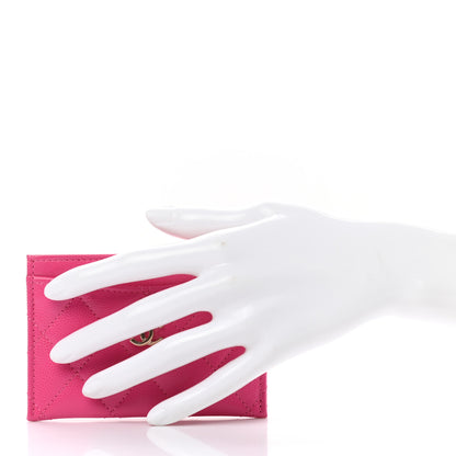Chanel Caviar Quilted Card Holder Dark Pink 2 of 8