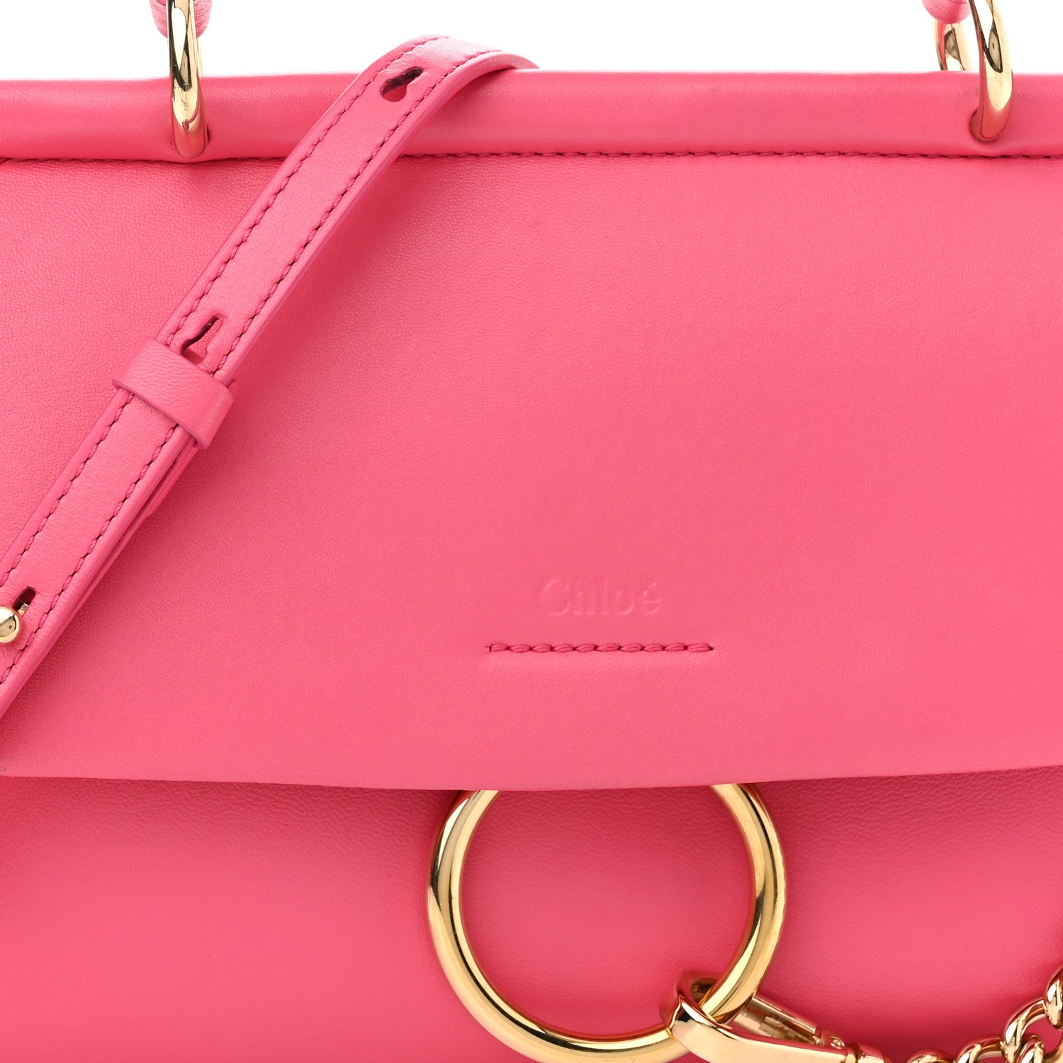 Chloe Lambskin Small Faye Top Handle Bag Hot Pink 8 of 13