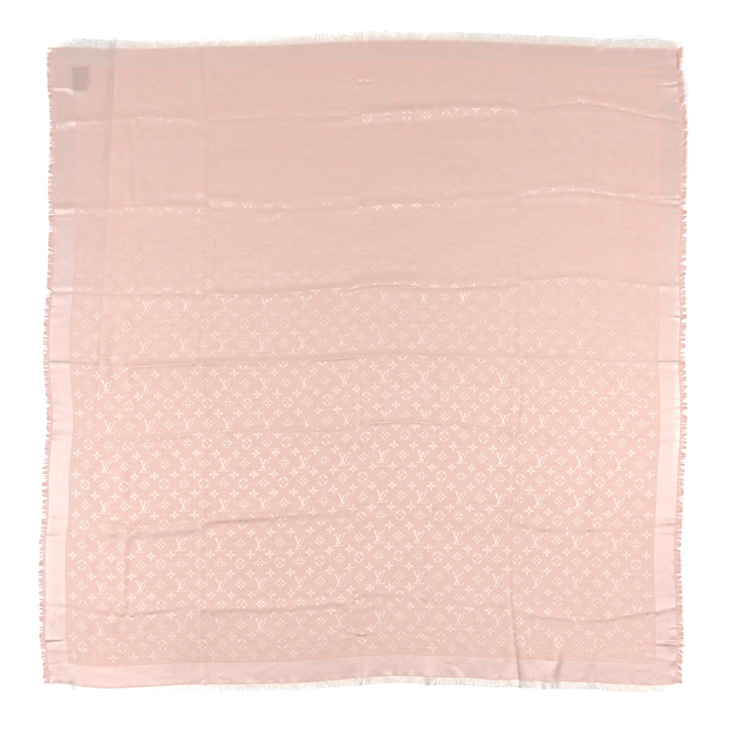 Wool Silk Monogram Shawl Pink