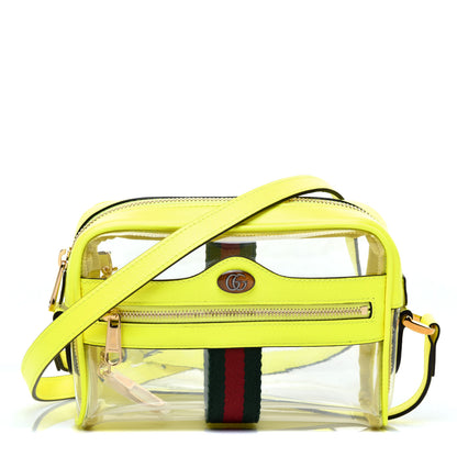 Gucci Vinyl Web Mini Ophidia Transparent Shoulder Bag Yellow Fluo 1 of 9