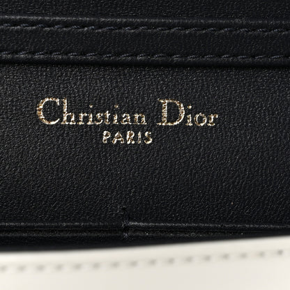 Christian Dior Patent Micro-Cannage Diorama Wallet on Chain Pouch Metallic White 6 of 9