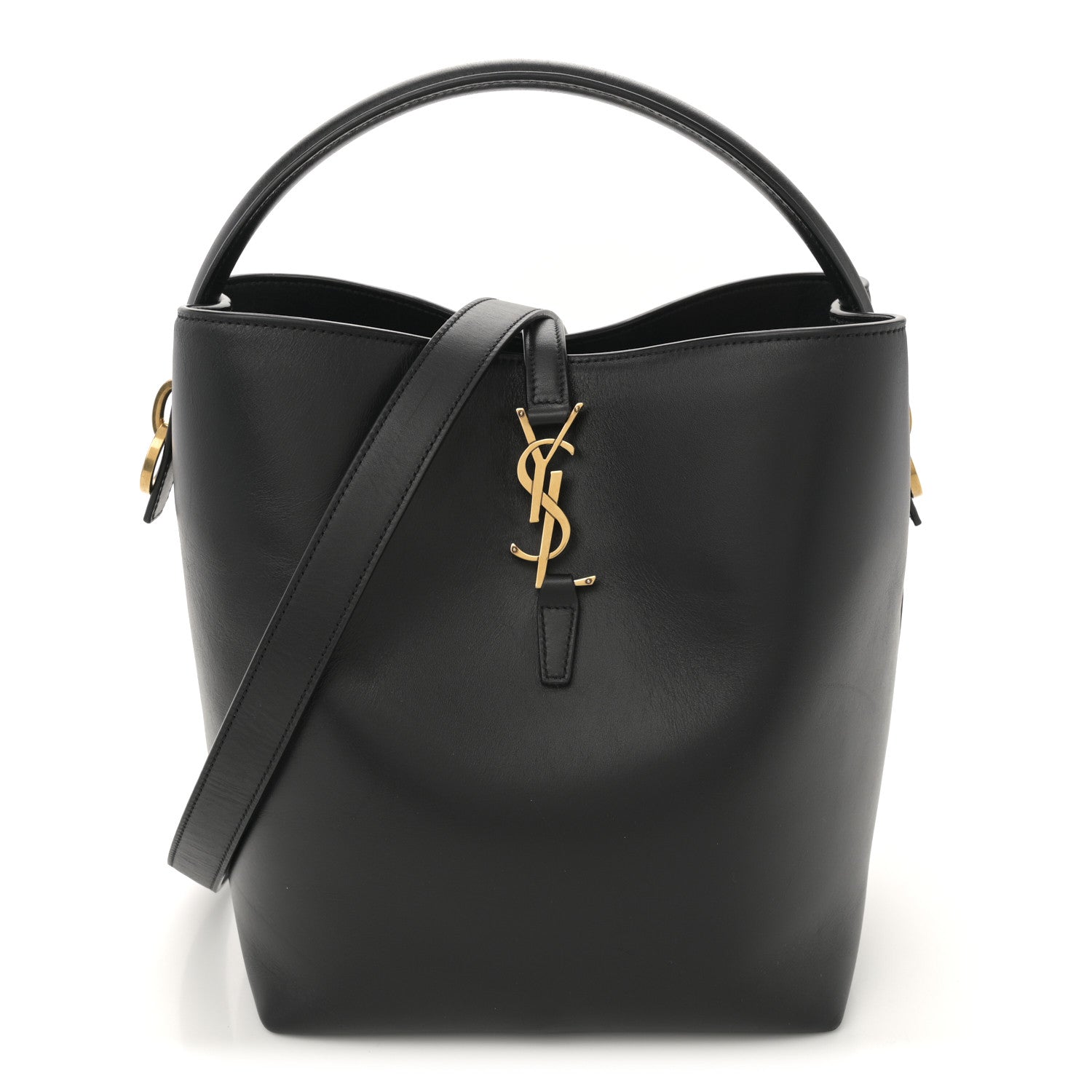 Saint Laurent Shiny Calfskin Le 37 Bucket Bag Black 1 of 13