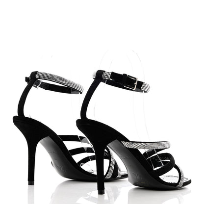 Louis Vuitton Suede Goat Rhinestone Appeal Sandals 37 Black 4 of 9
