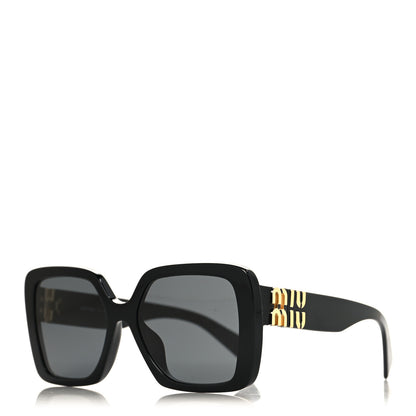 Miu Miu Acetate Rectangle Sunglasses SMU 10Y Black 1 of 7