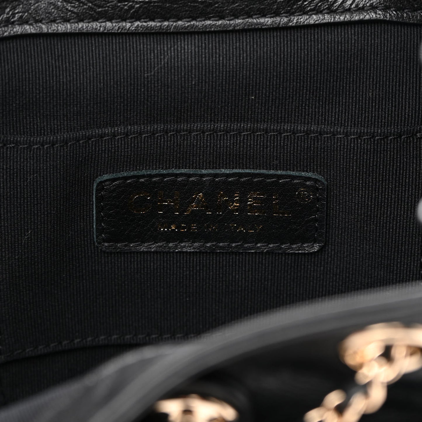Glazed Aged Calfskin Quilted Small Duma Drawstring Backpack Black