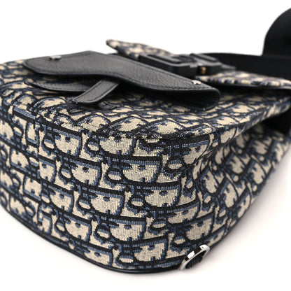 Christian Dior Grained Calfskin Oblique Mini Gallop Sling Bag Blue Black 9 of 9