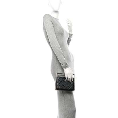 Chanel Quilted Lambskin Metal Bar Clutch Bag Black 3 of 11