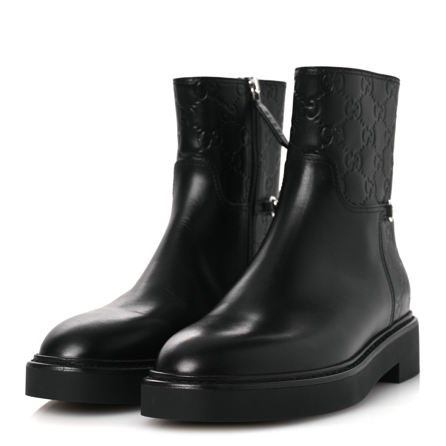 Gucci Guccissima Real Betis Glamour Womens Horsebit Ankle Boots 36 Black 7 of 22