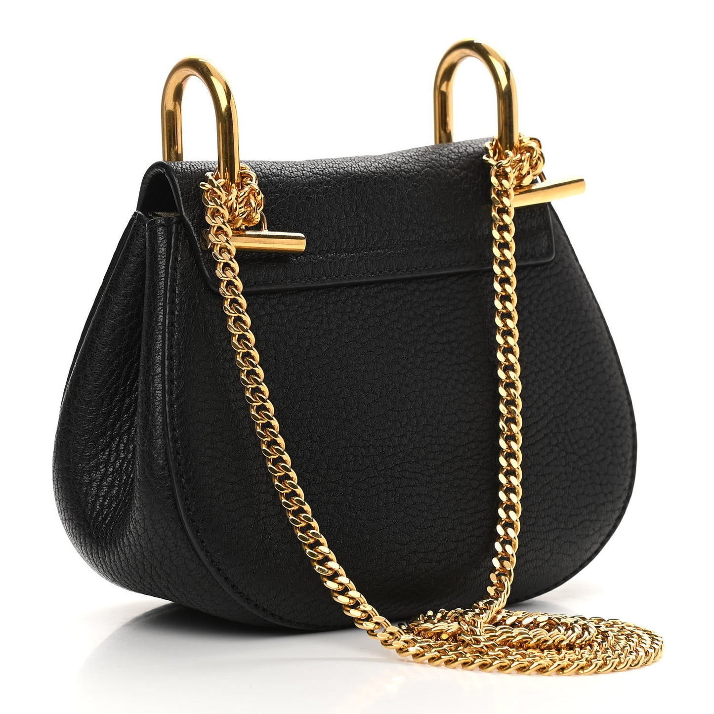 Grained Lambskin Mini Drew Shoulder Bag Black