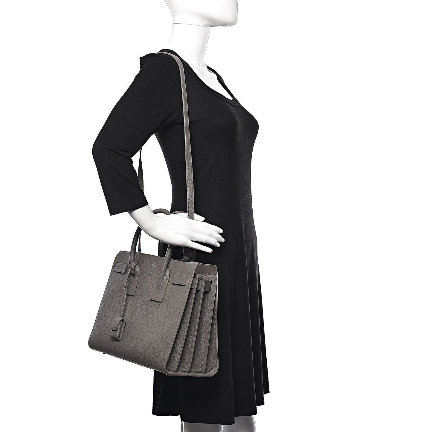 Grained Calfskin Small Sac De Jour Fog