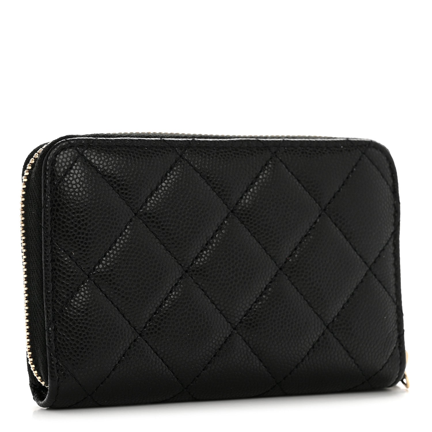 Chanel Caviar Crystal Quilted CC Zip Coin Purse Black 3 of 9