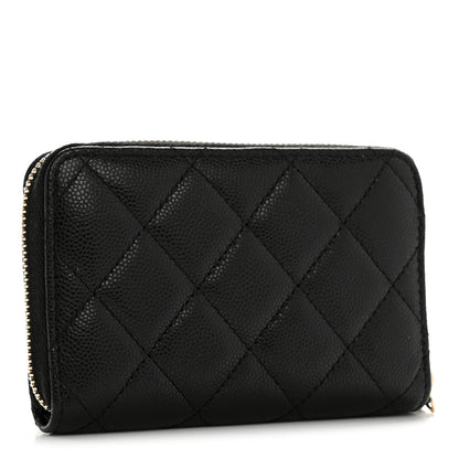 Chanel Caviar Crystal Quilted CC Zip Coin Purse Black 3 of 9