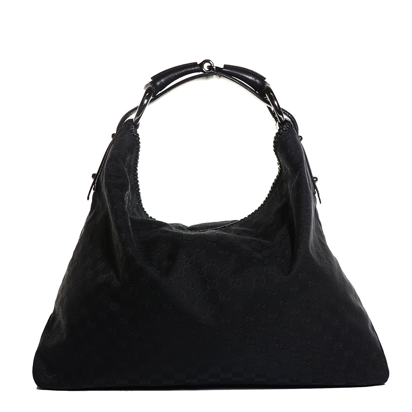 Monogram Large Horsebit Chain Hobo Black