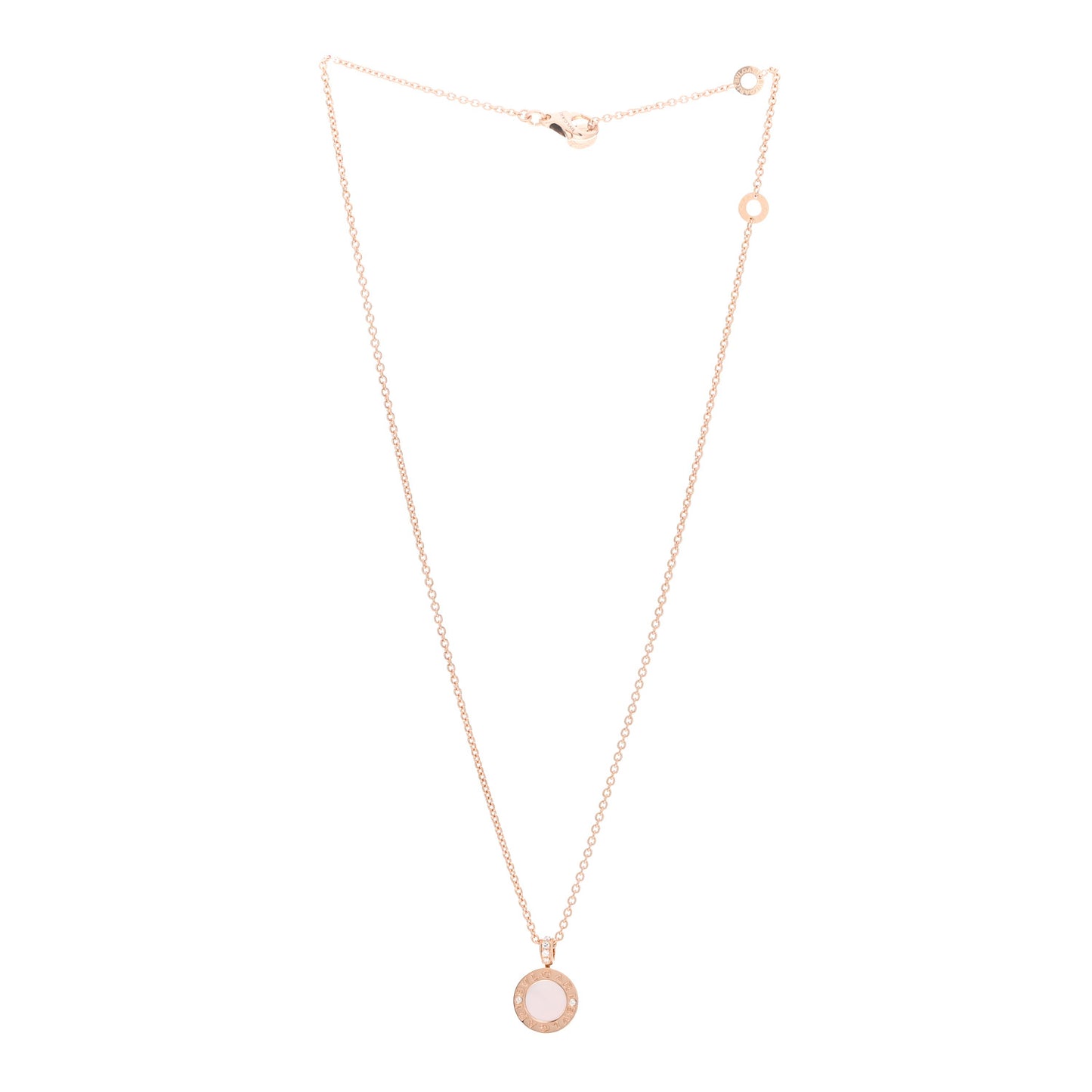 18K Rose Gold Diamond Mother of Pearl Carnelian BVLGARI BVLGARI Pendant Necklace