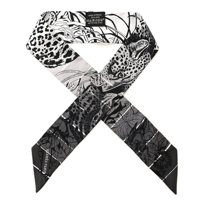 Hermes Silk Jungle Love Rainbow Twilly Gris Black White 1 of 3