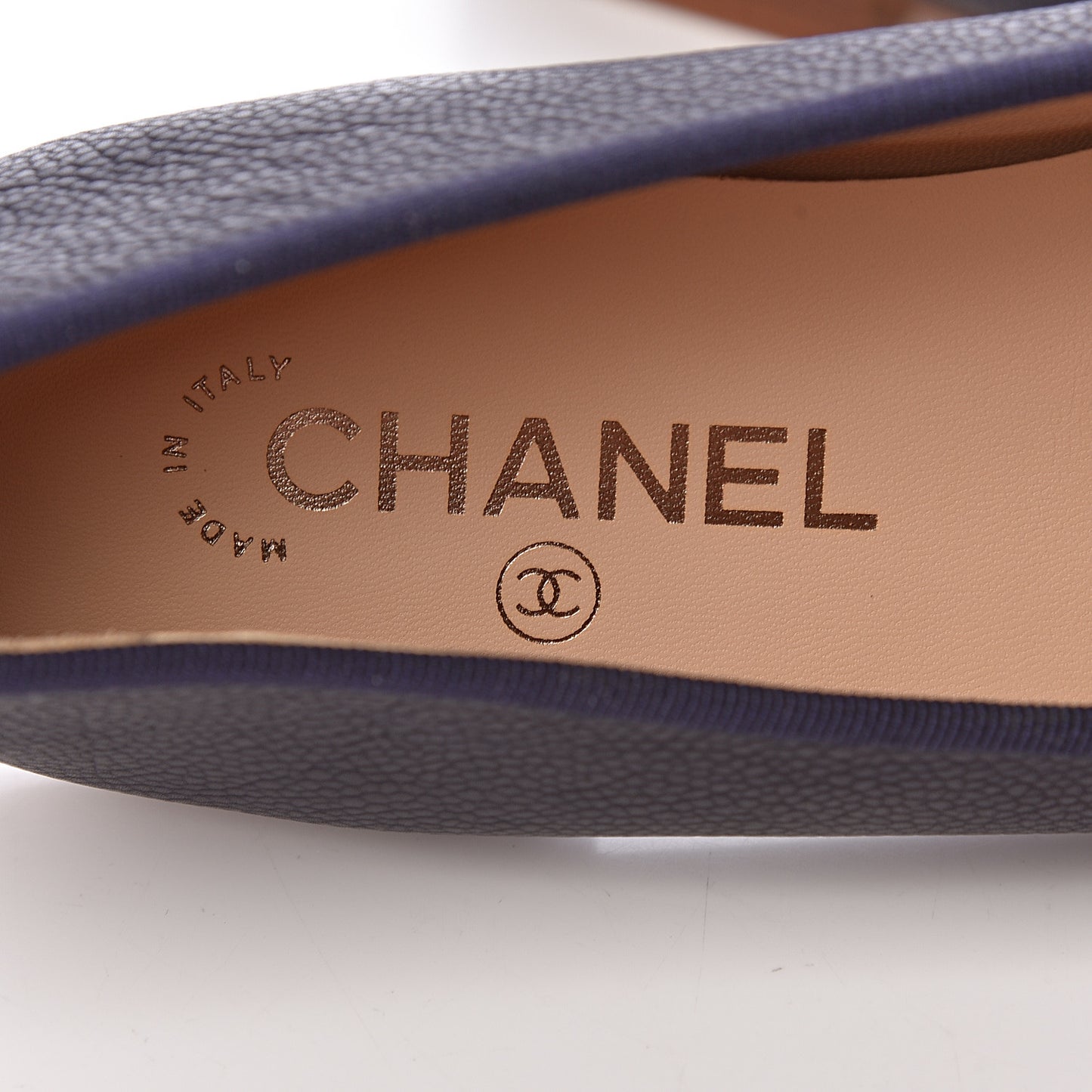 Caviar CC Cap Toe Ballerina Flats 40.5 Marine