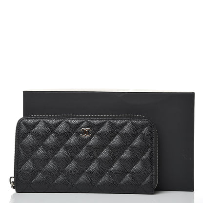 Chanel Caviar Quilted Large Gusset Zip Around Wallet Black 9 of 9