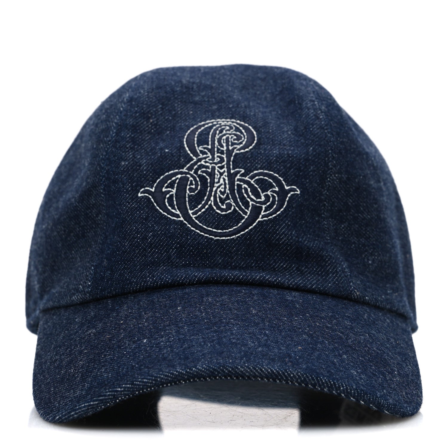 HERMES デイヴィスHプリマヴェーラ ロゴ刺繍 デニムキャップ 57 Hermes Denim Embroidered Davis Emile Hat 57 Indigo 1761874