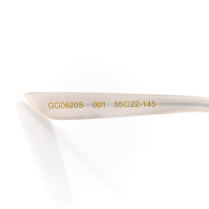 Gucci Crystal Oval Sunglasses GG0620S Silver 6 of 8