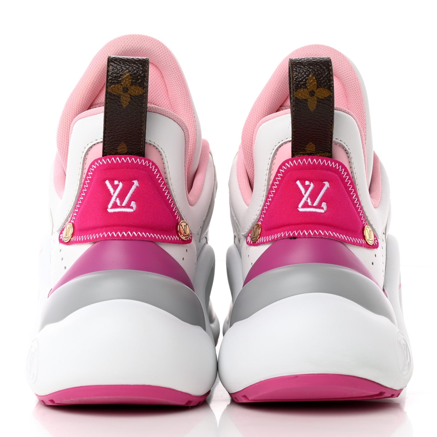 Louis Vuitton Calfskin Technical Nylon LV Archlight Sneaker 39 White Pink Gray 5 of 20