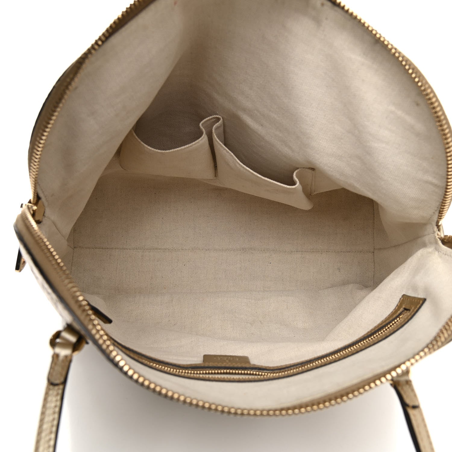 Gucci Metallic Guccissima Medium Bree Shoulder Bag Golden Beige 5 of 11