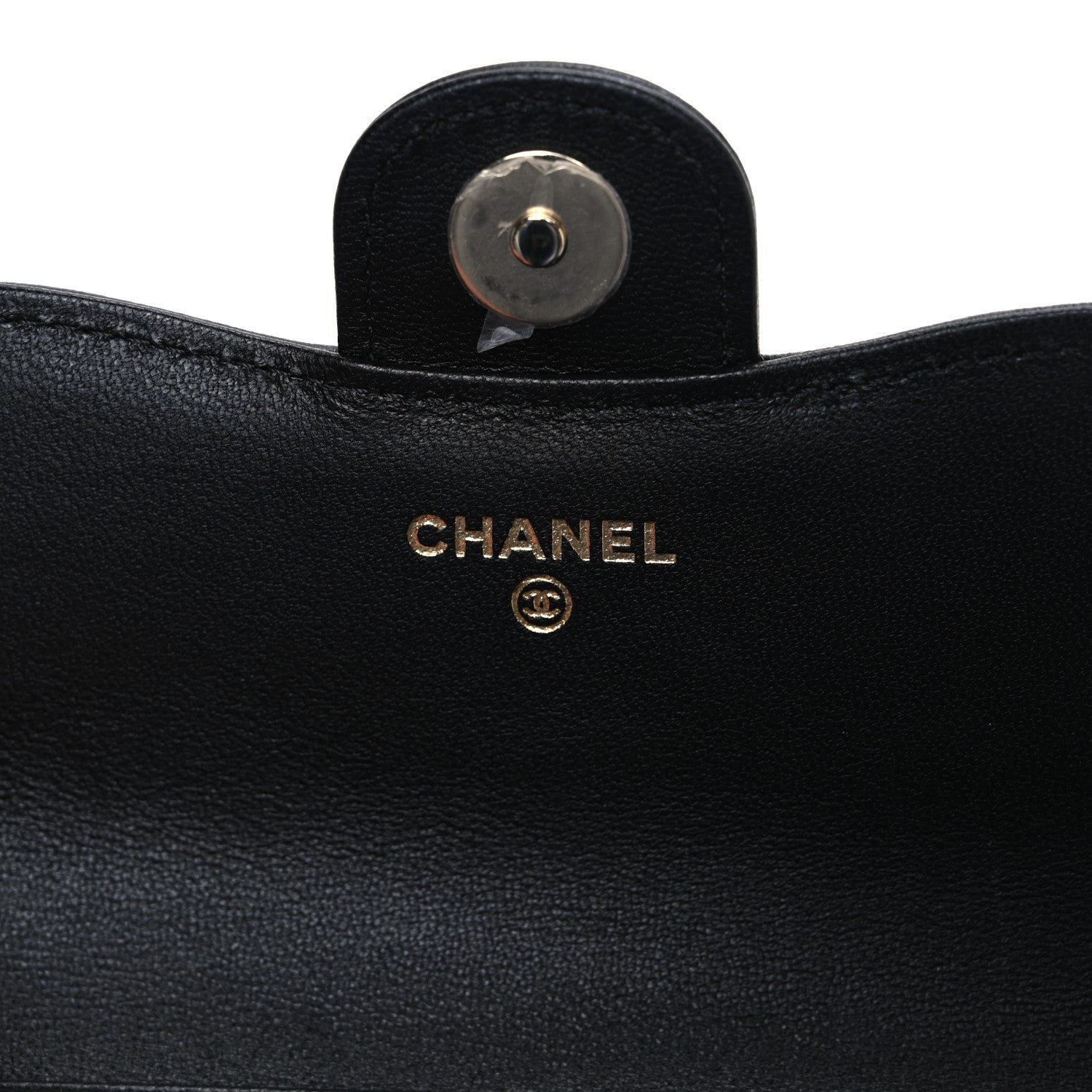 Chanel Lambskin Quilted Phone Holder Wallet With Chain Black Beige 6 of 11