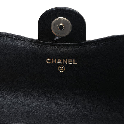 Chanel Lambskin Quilted Phone Holder Wallet With Chain Black Beige 6 of 11
