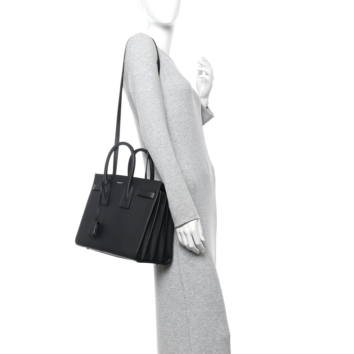 Saint Laurent Grained Calfskin Small Sac De Jour Black 3 of 21