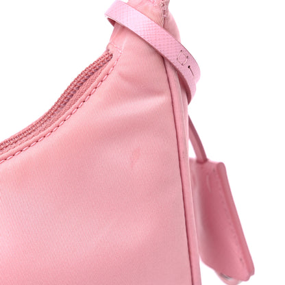 Prada Tessuto Nylon Saffiano Mini Re-Edition 2000 Bag Rosa 10 of 11